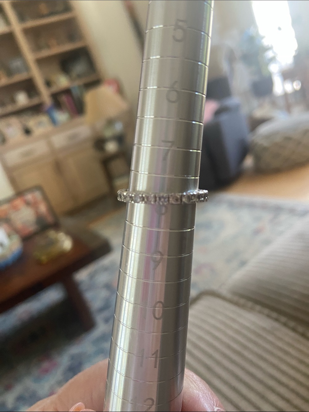 Delicate Clear Crystal Eternity Band - Silver Tone
